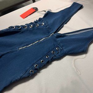 C'EST TOI Denim Bodysuit Jumpsuit